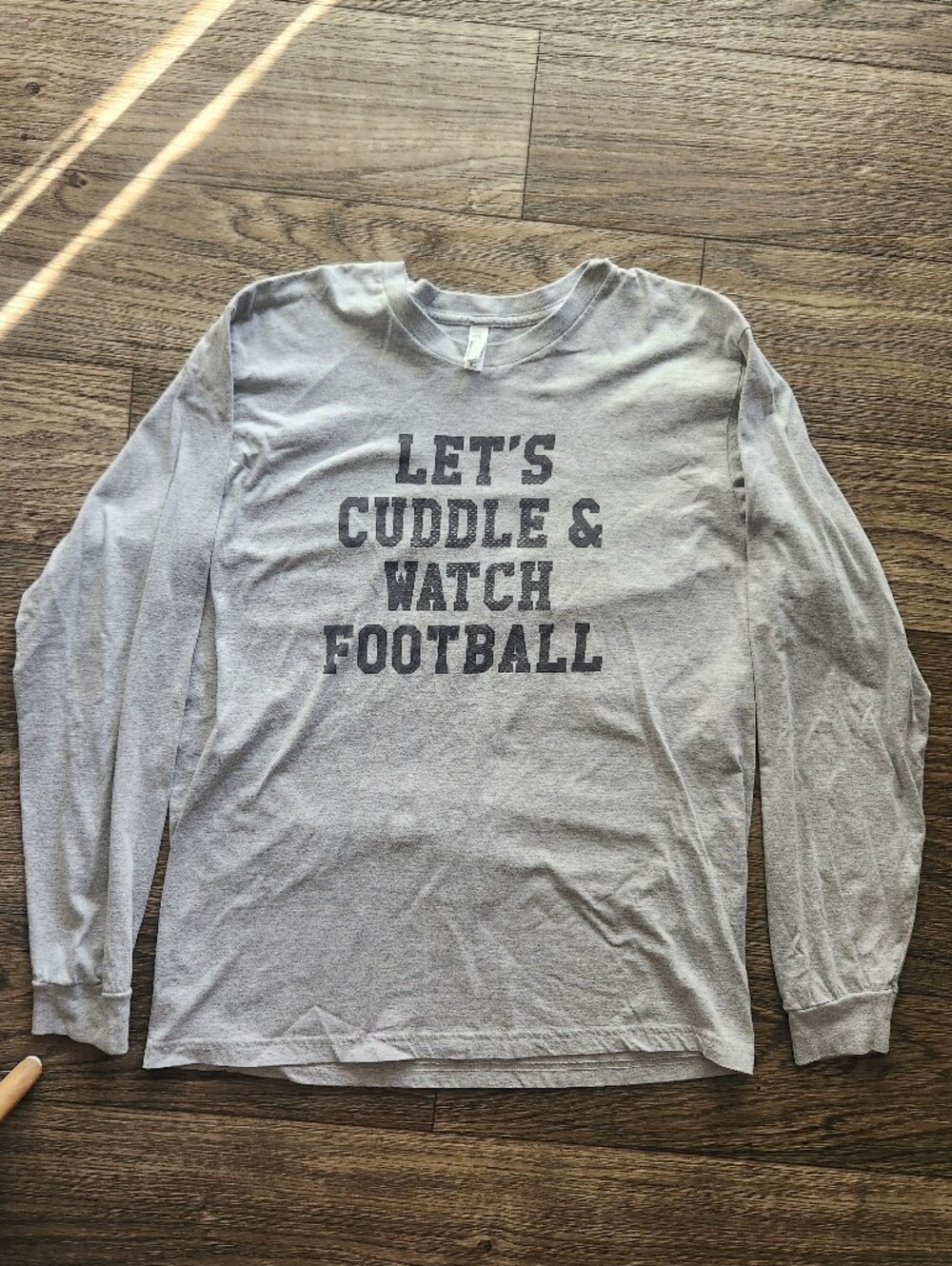 American Apparel Football Loungewear Grey Long Sleeved Shirt Size XL